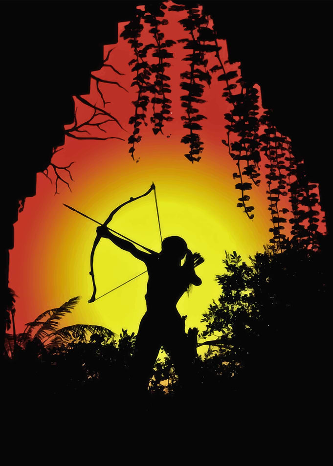 Silhouette Archer at Sunset