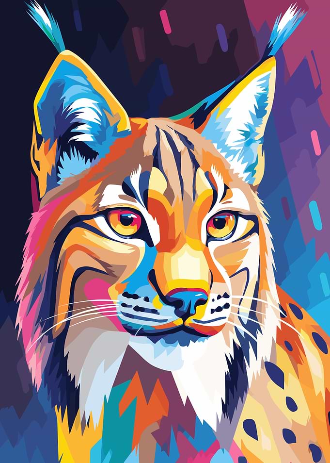 Colorful Lynx Portrait