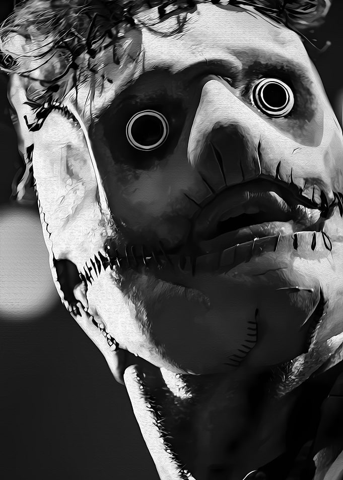 Creepy Mask in Black and White