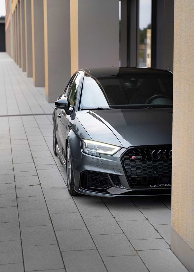 Gray Audi RS3 parked outdoors