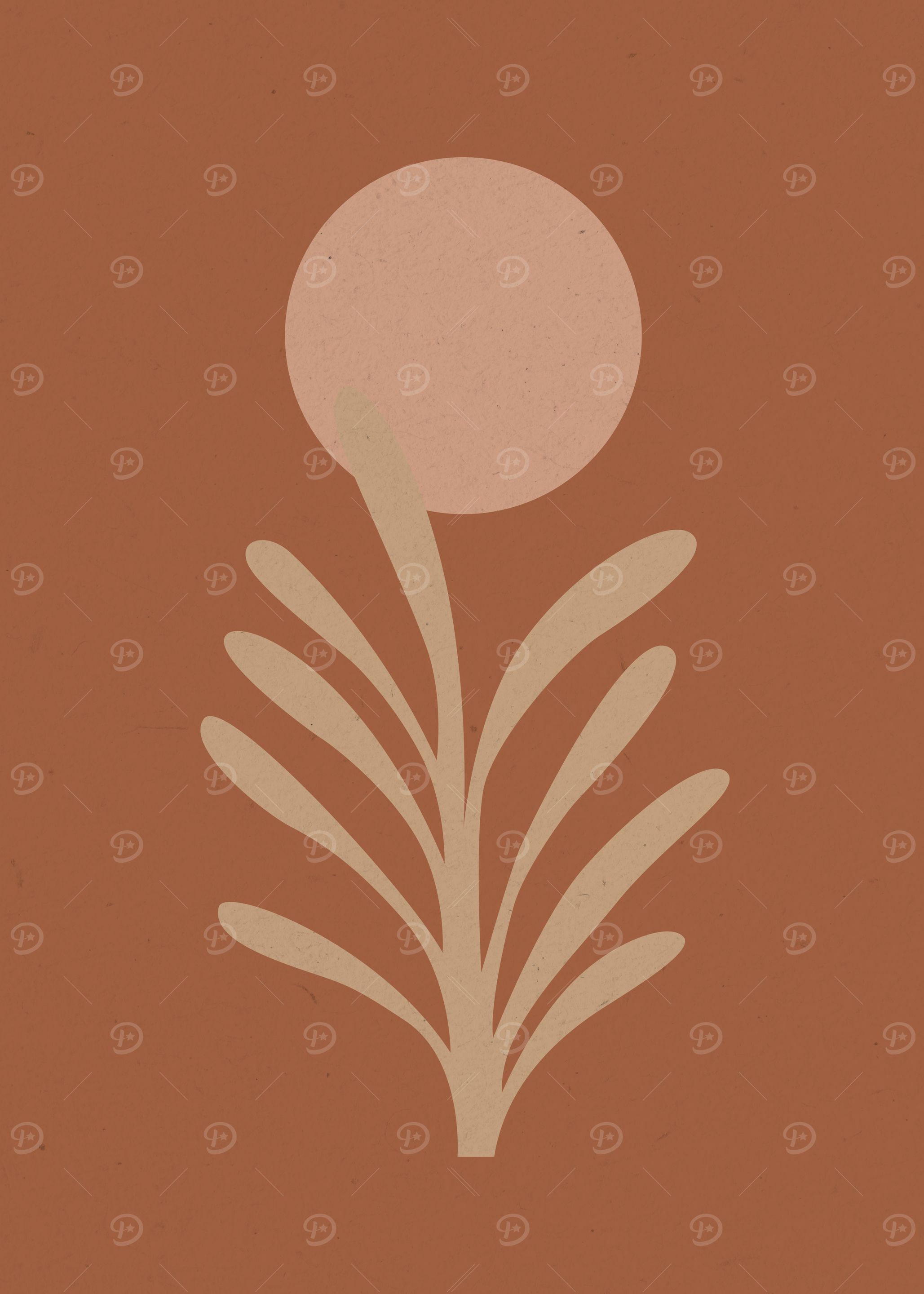 Boho Floral Terracotta Art