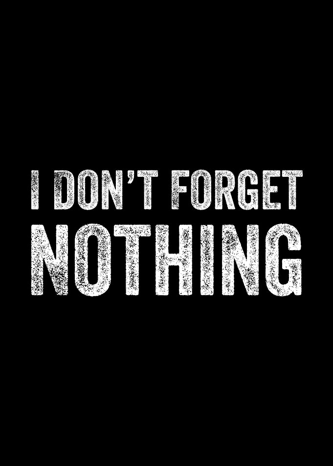 I Don't Forget Nothing Text Art