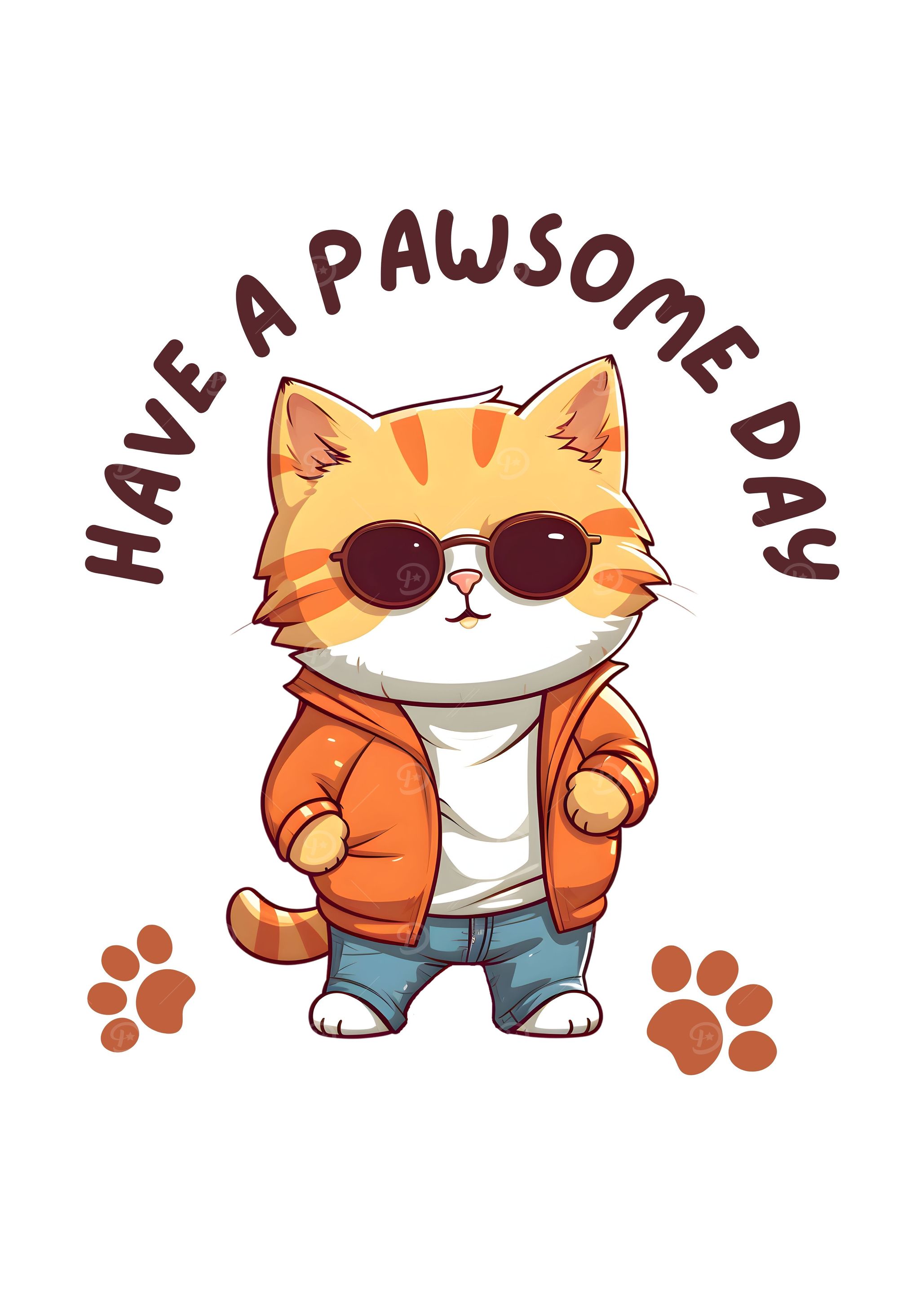 Pawsome Cat Cartoon with Sunglasses