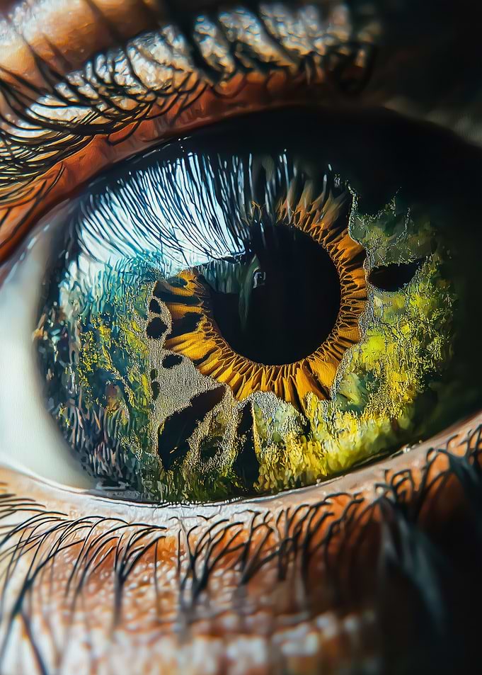 Detailed Eye Close-Up with Green Iris