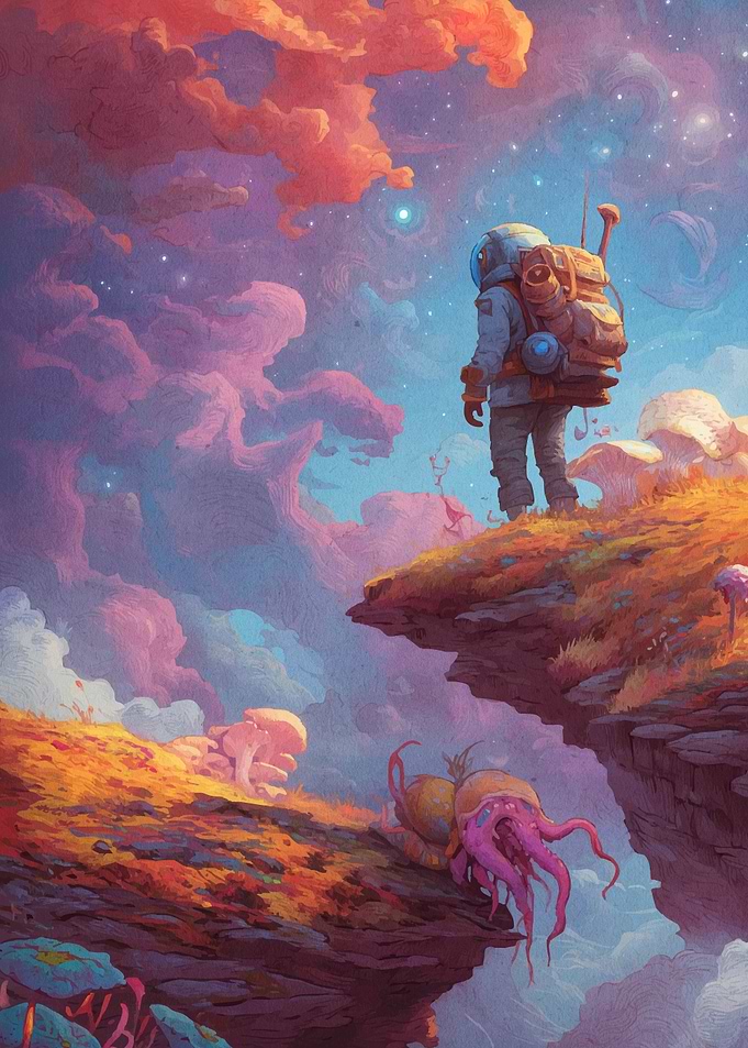 Astronaut Alien Planet Landscape