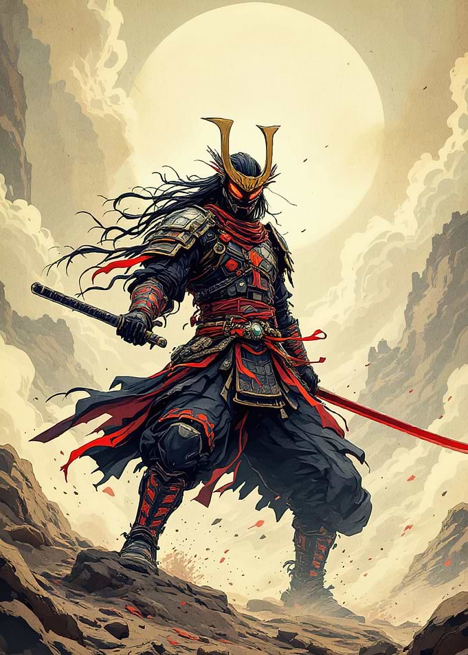 Red-Eyed Samurai Warrior