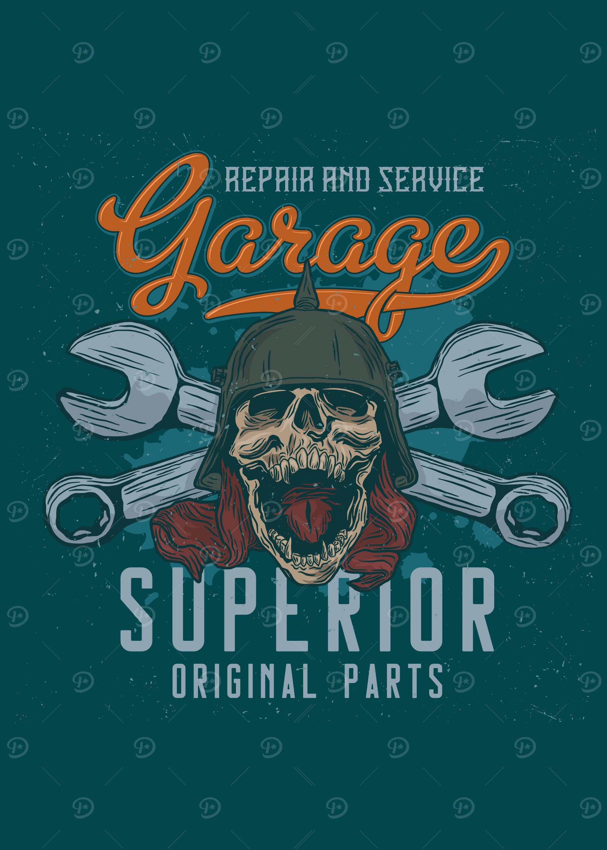 Garage Repair Service Skull