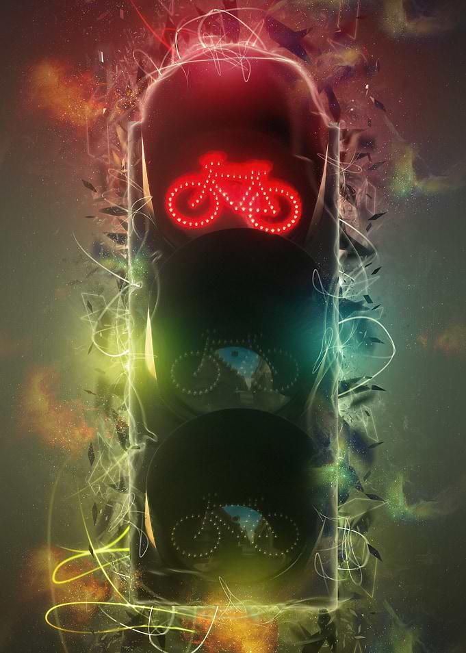 Bicycle Traffic Light Abstract