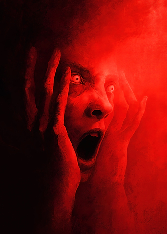 Screaming Face in Red