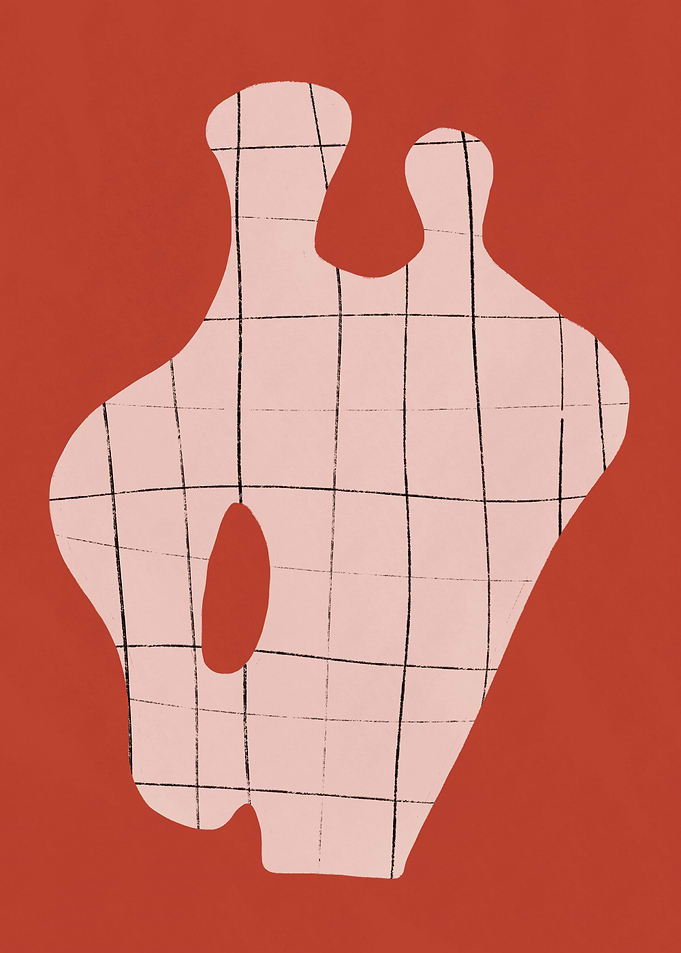 Abstract Figure with Grid Pattern