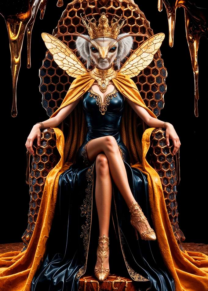Bee Queen on Honeycomb Throne