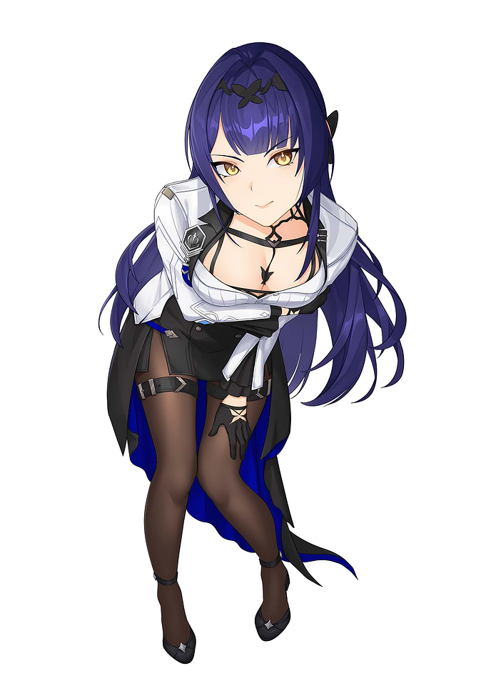 Anime Girl with Dark Hair and Outfit