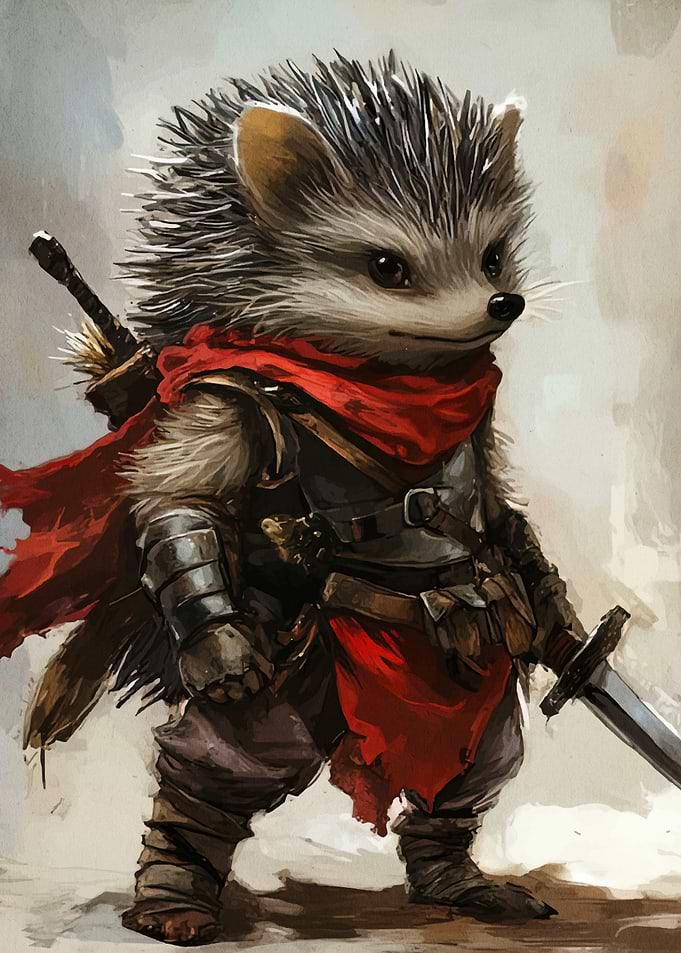 Armored Hedgehog Warrior with Sword