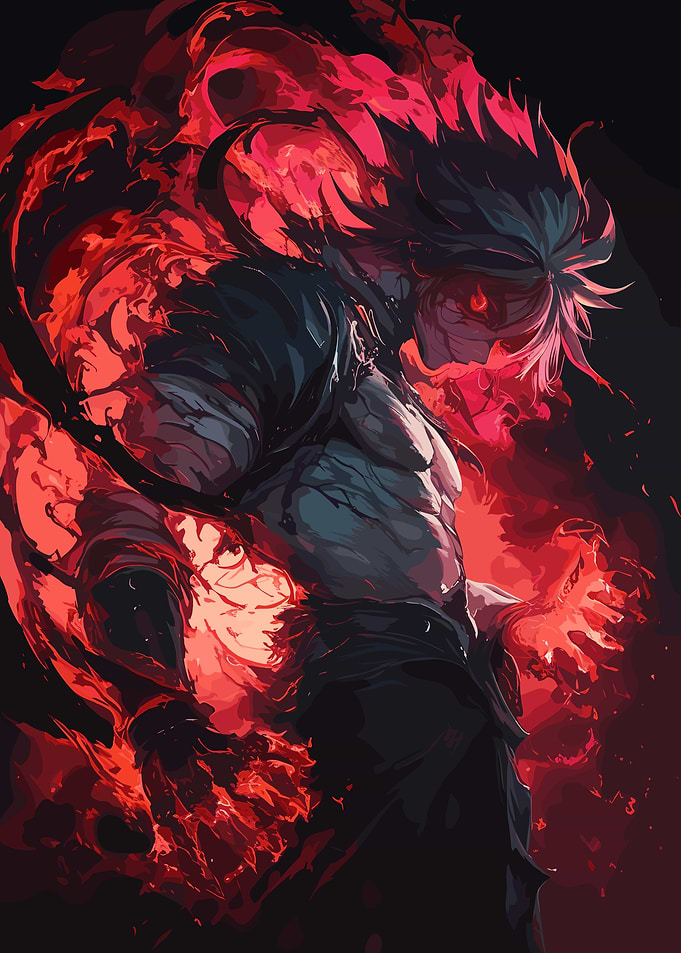 Fiery Anime Character