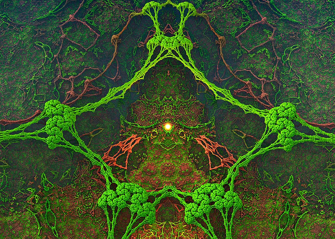 Abstract Green and Brown Fractal Art