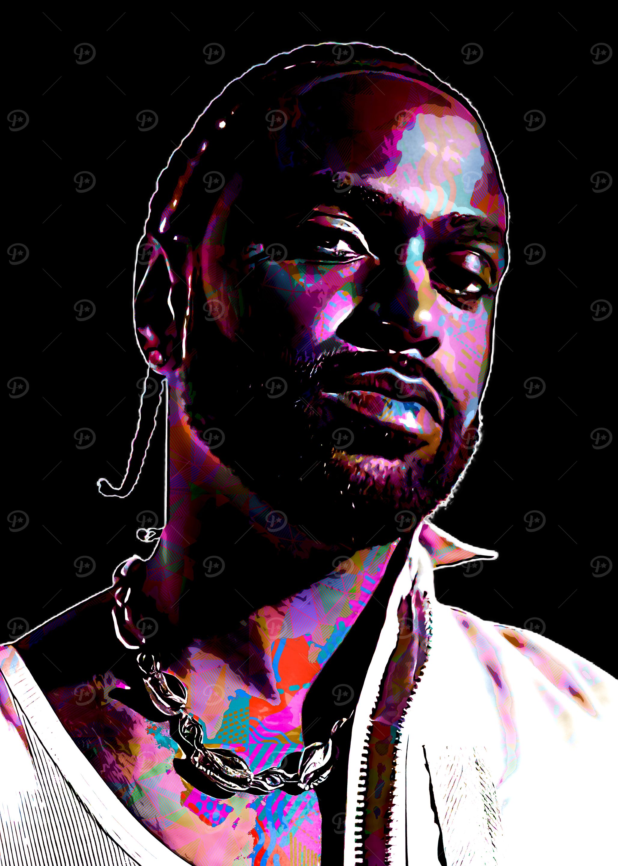Big Sean Portrait with Colorful Accents