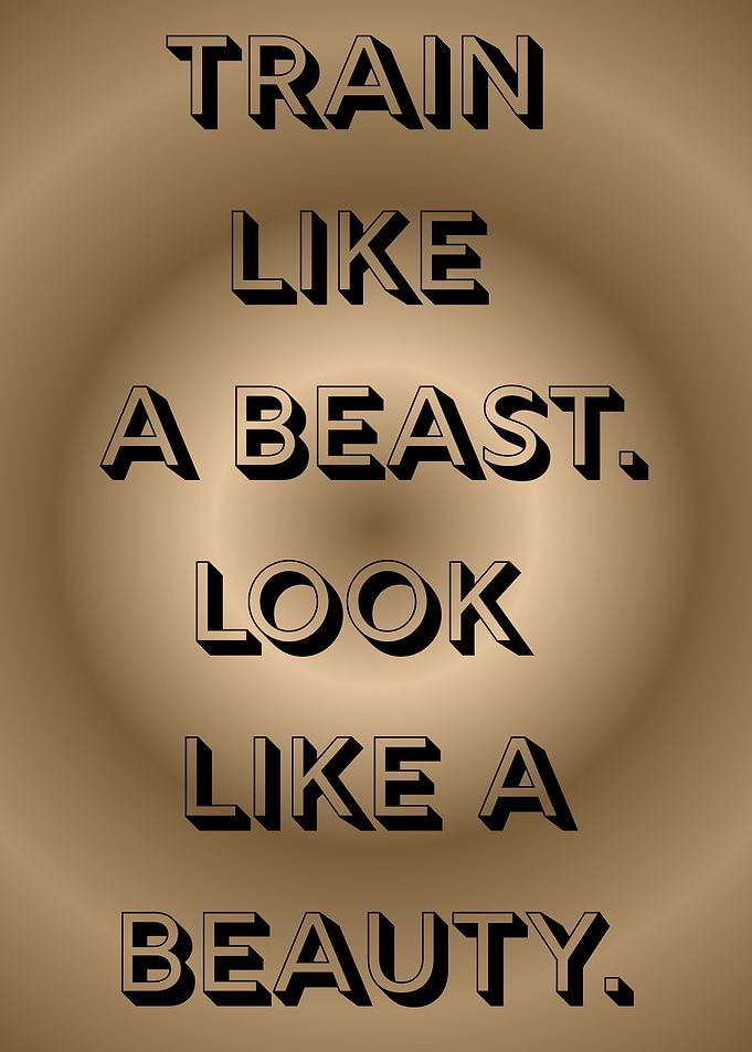 Train Like a Beast Typography Art