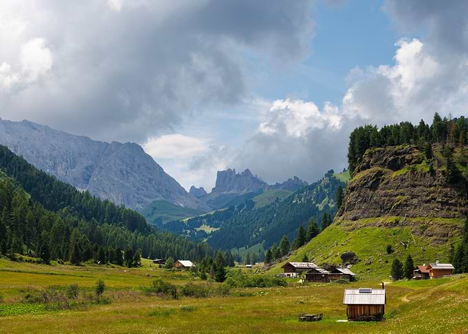 Val Duron in Italy - Mountain Valley Landscape with Cabins