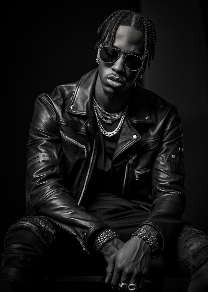 Monochrome Portrait of Travis Scott