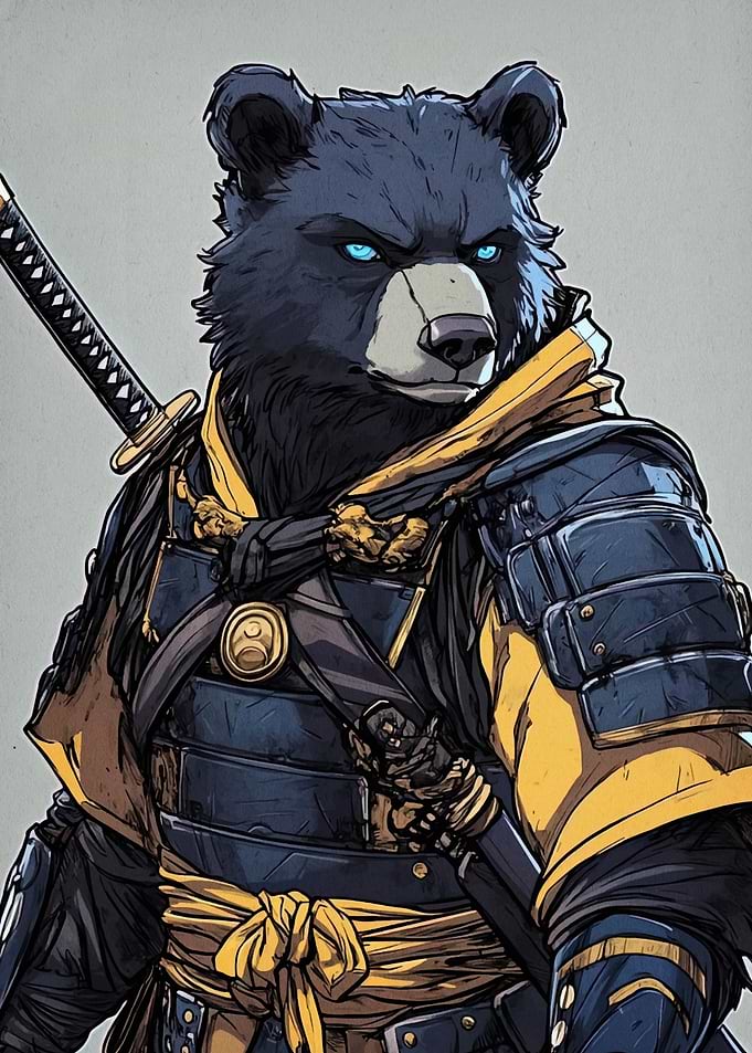 Bear Samurai Warrior