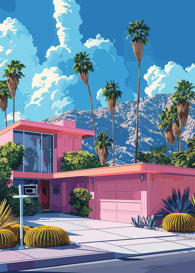 Pink House Palm Springs Style