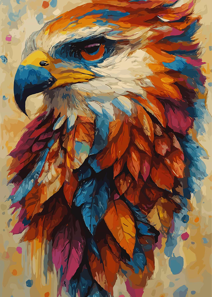 Colorful Eagle Portrait
