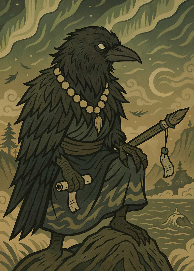 Anthropomorphic Raven Shaman