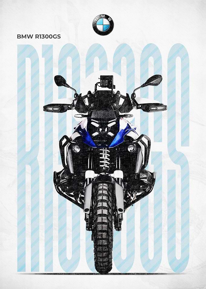 BMW R1300GS Motorcycle Front View