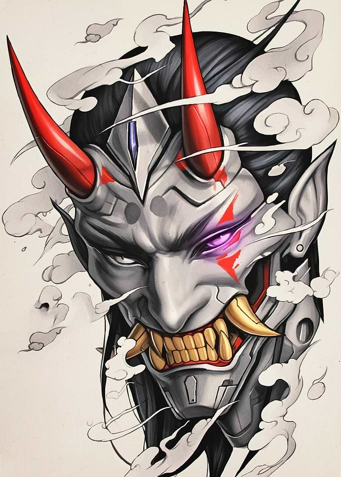 Cyberpunk Oni Mask