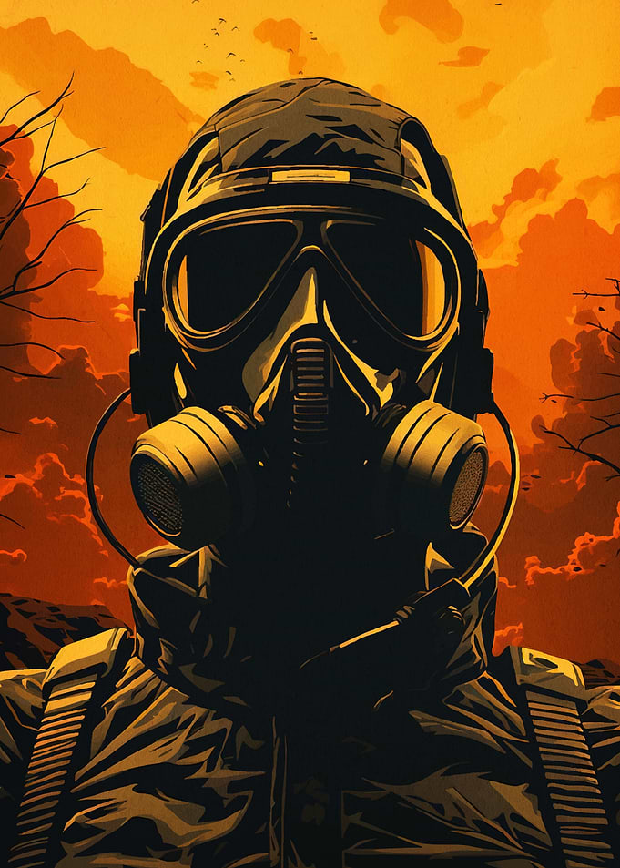 Gas Mask Figure Orange