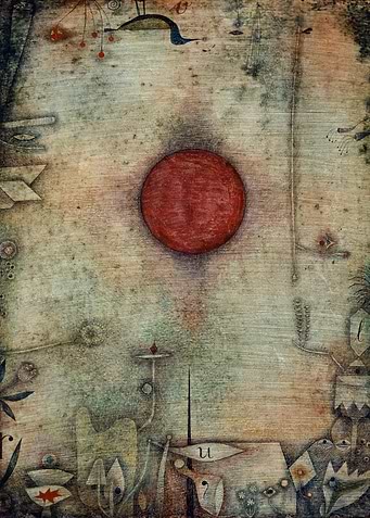 Abstract Red Orb with Surreal Elements, paul klee art