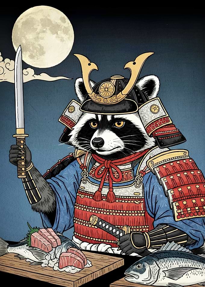 Samurai Raccoon Sushi