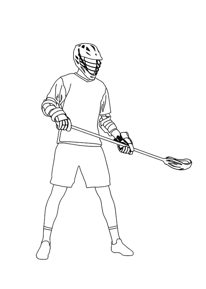 Lacrosse Player Minimalist Line Art