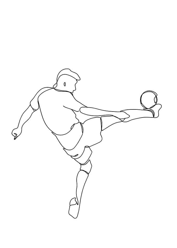 Soccer Player Minimalist Line Art