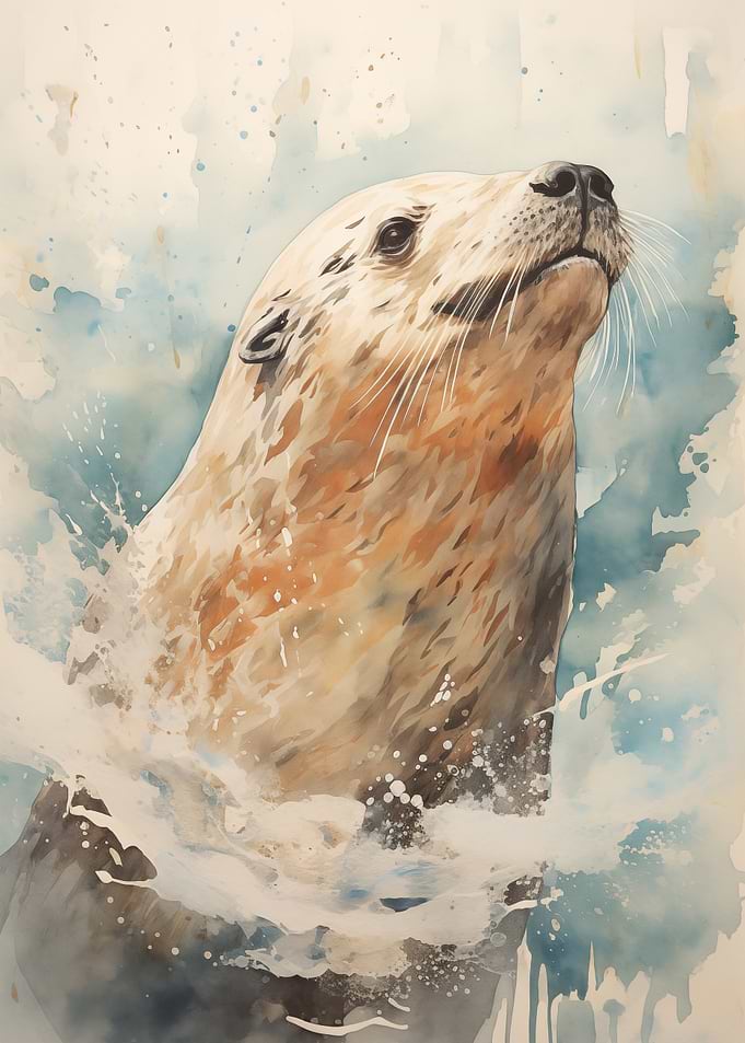Sea Lion Portrait Vintage