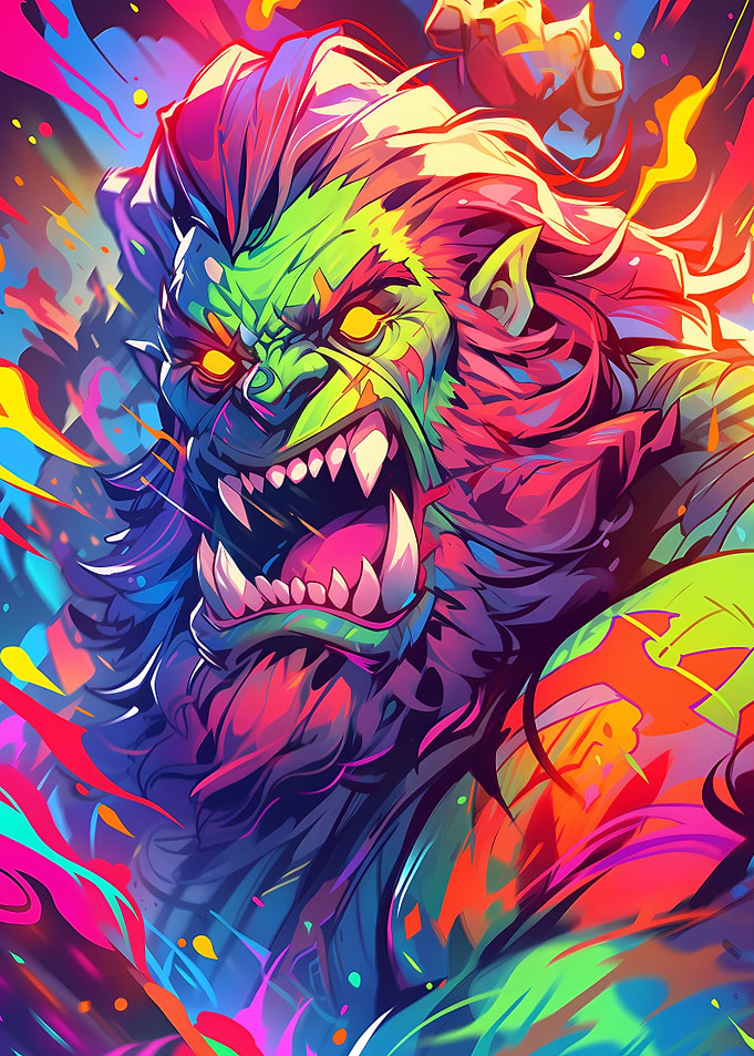 Colorful Monster Orc Portrait