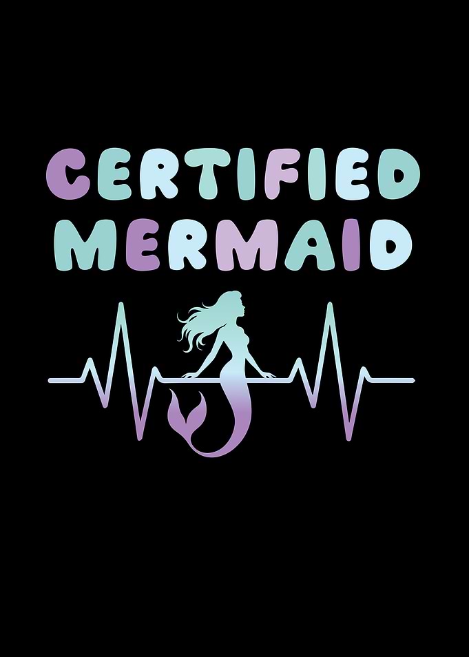 Certified Mermaid Heartbeat Graphic