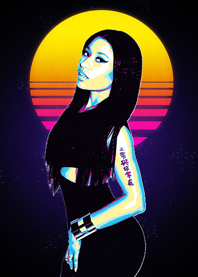 Nicki Minaj Retro Art Portrait