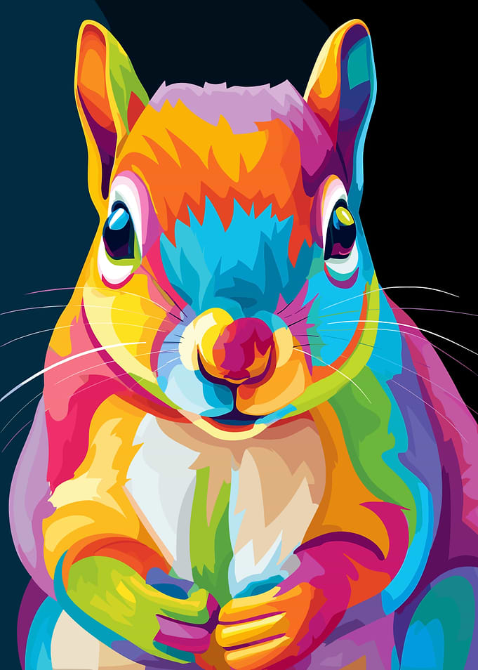 Colorful Squirrel Pop Art Portrait