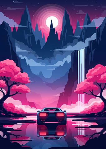 Retro Car in Mountain