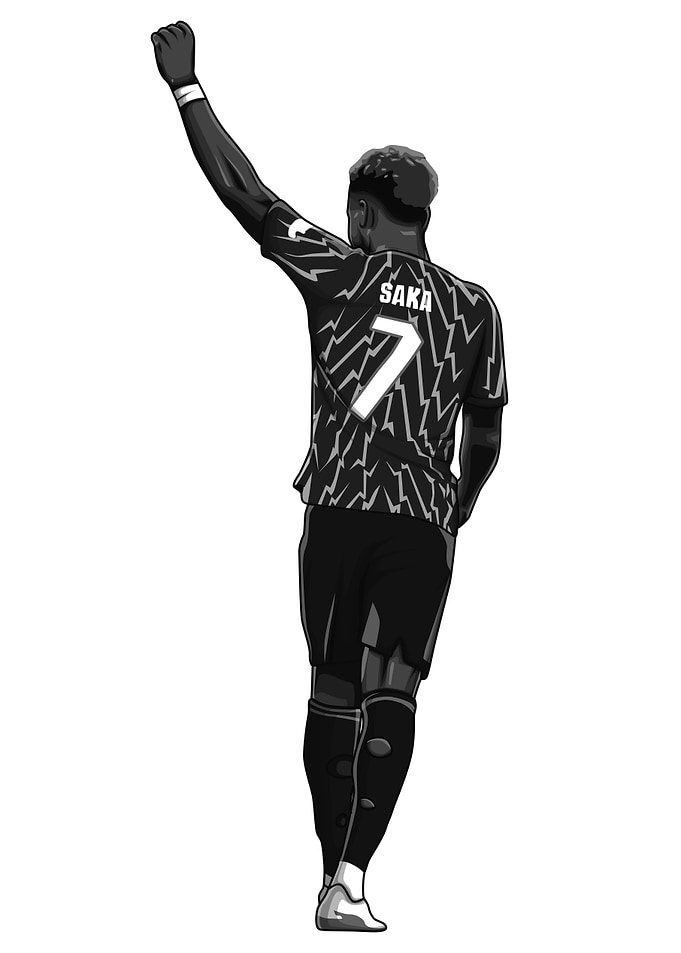 Bukayo Saka Black and White Version