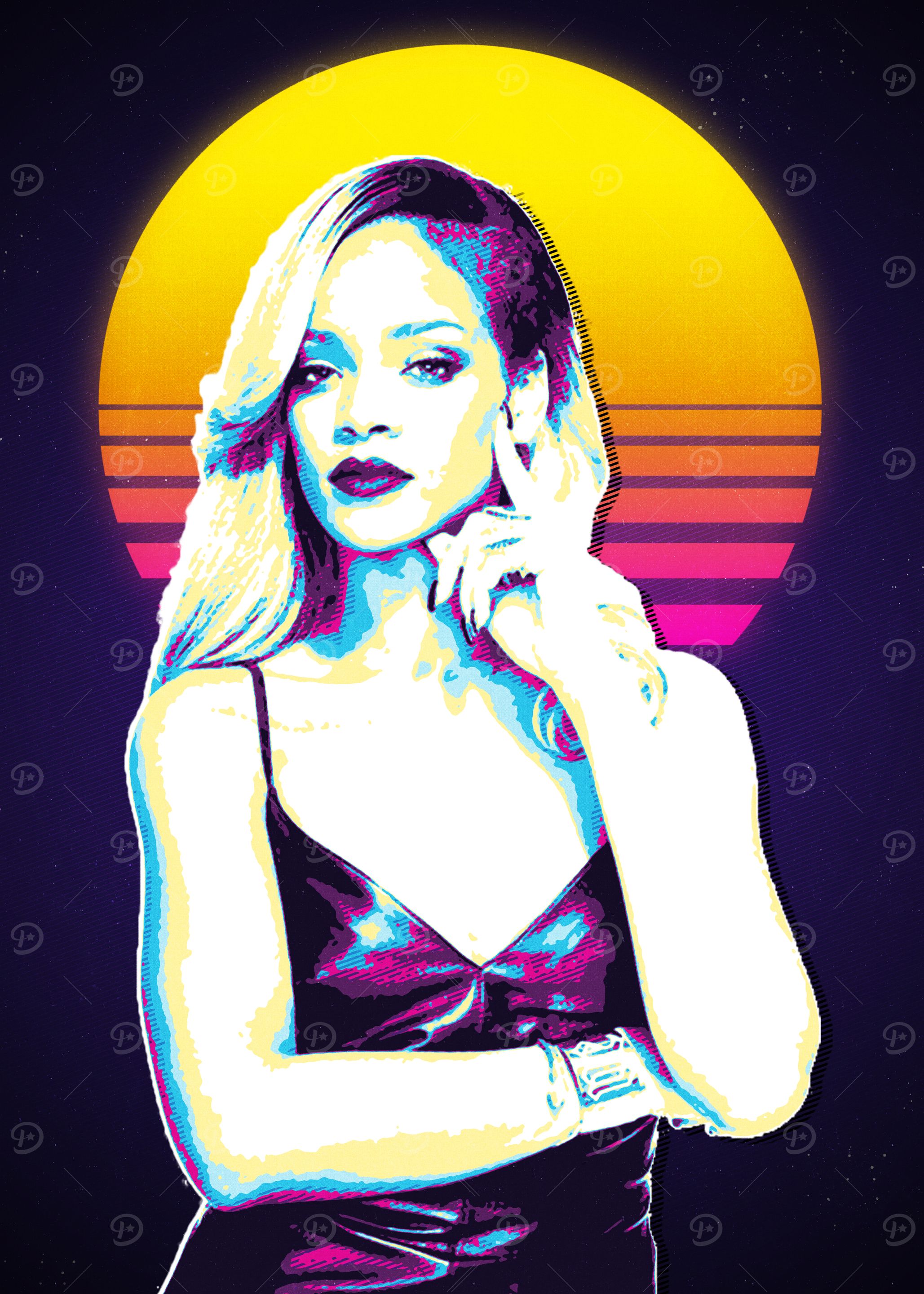 Rihanna Retro Art Portrait