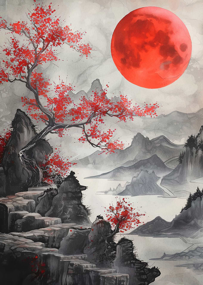 Moon Japanese Landscape