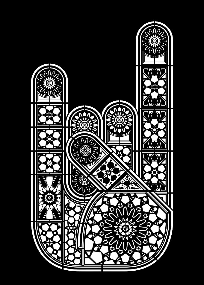 Rock On Hand Sign Mosaic