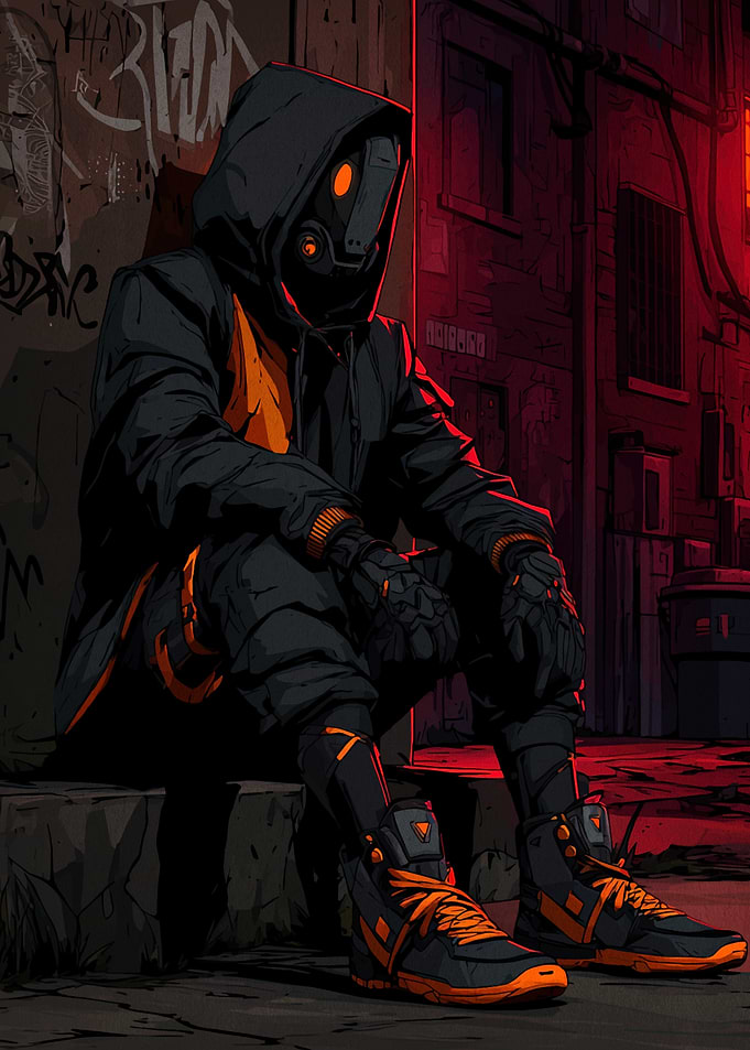 Cyberpunk Character in Urban Setting