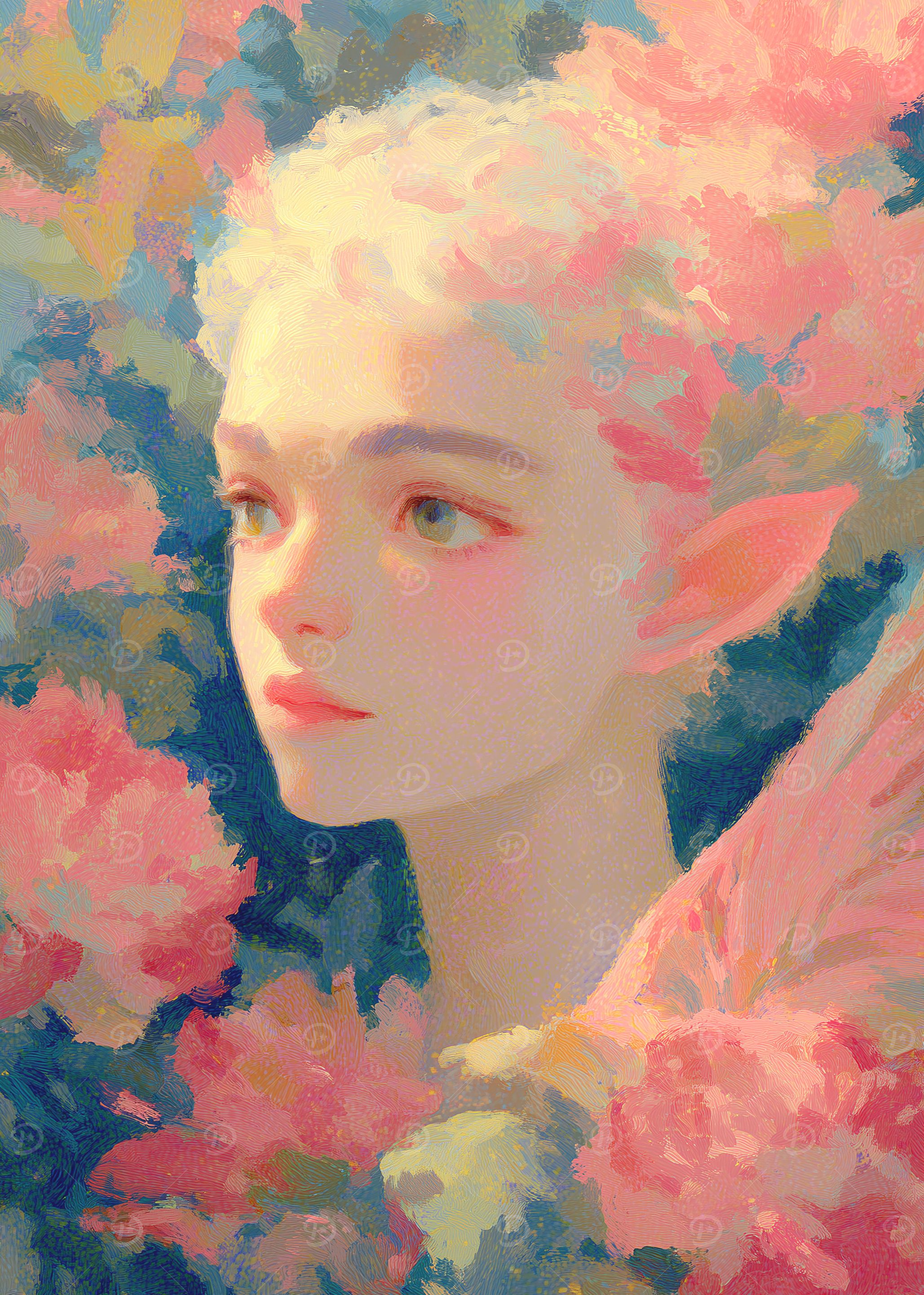 Floral fairy Portrait Painting