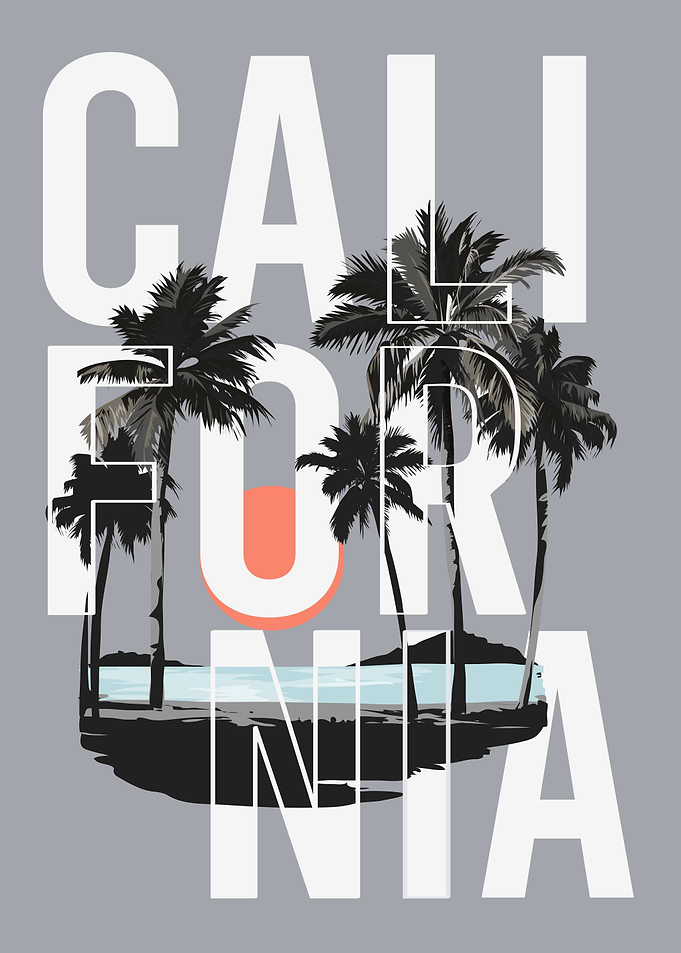 California Palm Trees Graphic Art