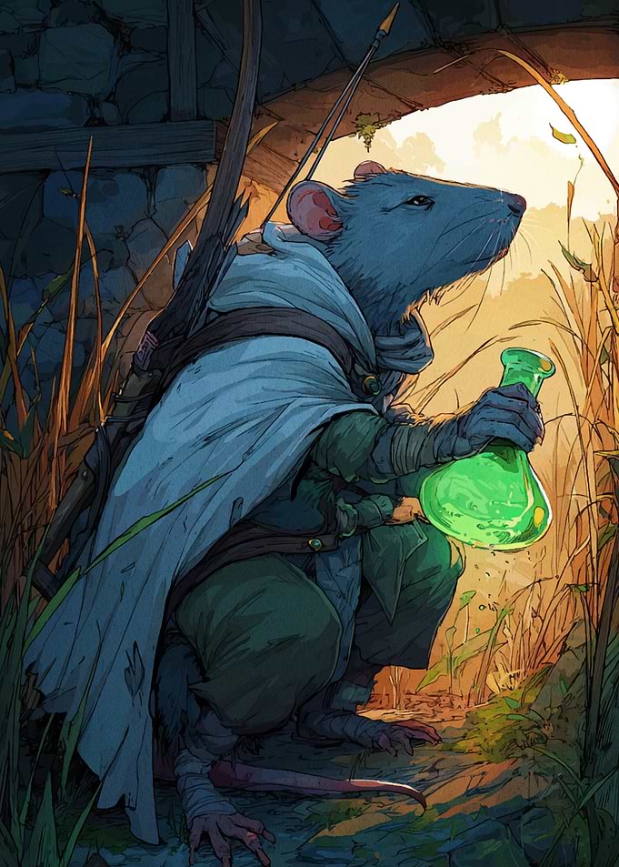 Anthropomorphic Rat Alchemist with Potion