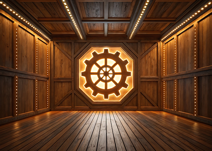 Steampunk Room with Glowing Gear
