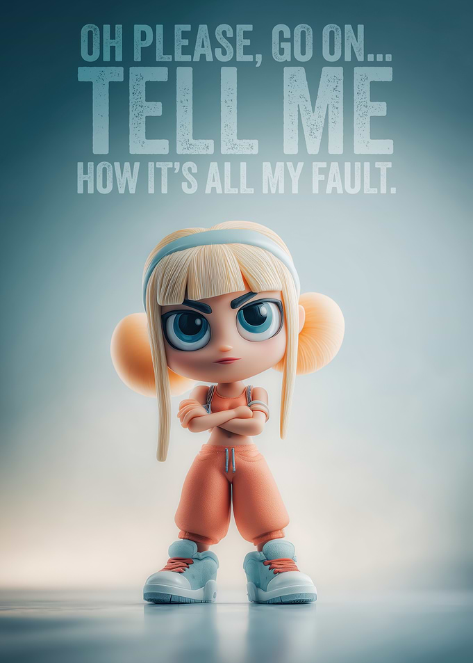 Sarcastic Cartoon Girl with Attitude